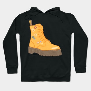 Flowers on Yellow Doc Boot Hoodie